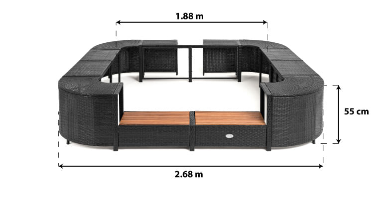 dimensions entourage pour spa gonflable