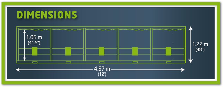 Dimensions de la piscine Yzaki 4.57 x 1.22 m