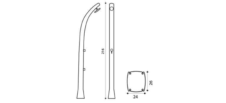 dimensions douche solaire so happy 28l - anthracite