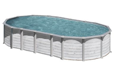 Piscine acier cérusé 7.30x3.75m H 1.32m Sans jambe de force