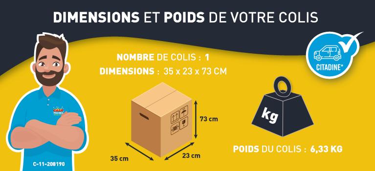 Dimensions et poids des marches pour spa moka