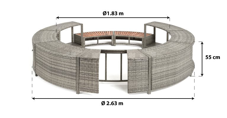 dimensions de l'entourage spa