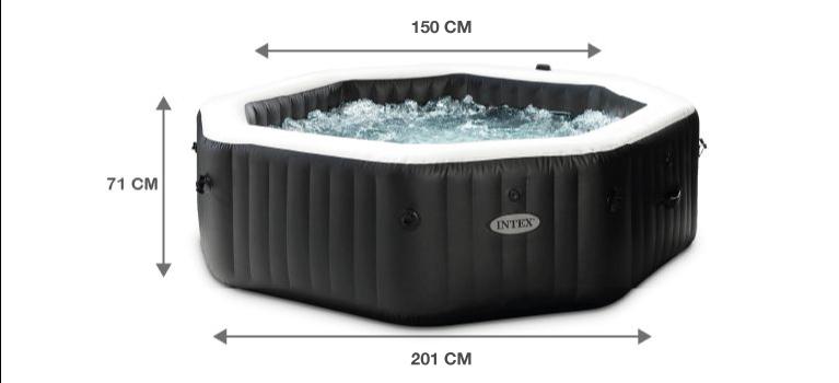 schéma dimensions jacuzzi intex carbone 4 places