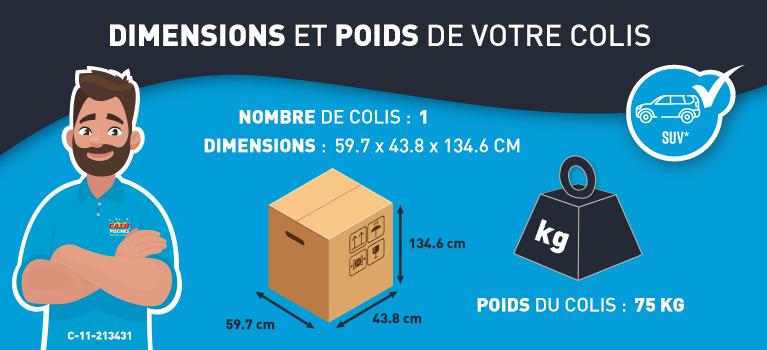 Dimensions carton piscine Yzaki