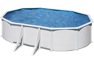 Piscine acier blanche 7.30x3.75m H 1.20m