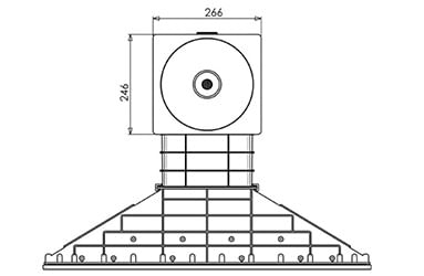 Dimensions du skimmer vu du dessus