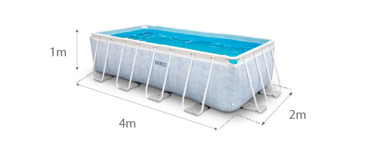 Dimensions de la piscine Intex prism chevron 4 x 2 x 1 m