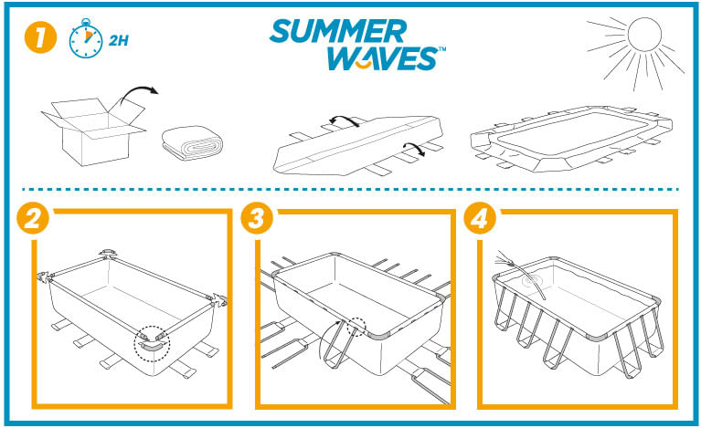 Étapes de montage piscine Summer Waves