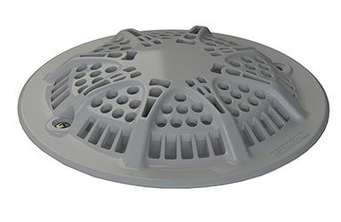 Grille pour bonde antivortex grise