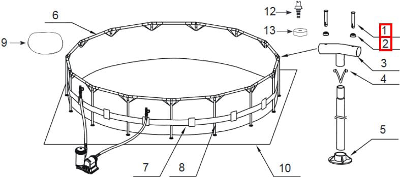 Schéma piscines métal frame