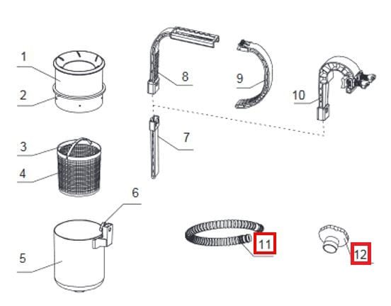 Vue éclatée skimmer intex