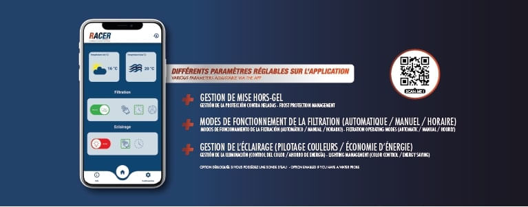 Application Racer Connect pour contrôler le coffret à distance