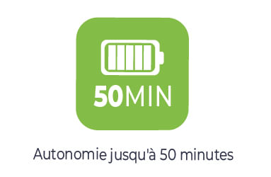 Autonomie jusqu'à 50 minutes