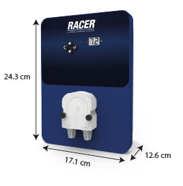 Dimensions du régulateur de pH Racer boitier débrochable