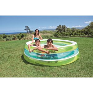 PISCINE GONFLABLE VERTE ET BLEUE RONDE 203CM