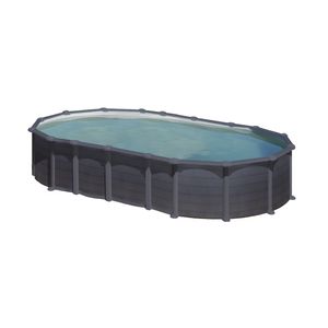 PISCINE ACIER 7,30X3,75 H 1,32 GRAPHITE SJF