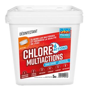 CHLORE MULTIACTIONS 5KG SANS CUIVRE - 6 ACTIONS