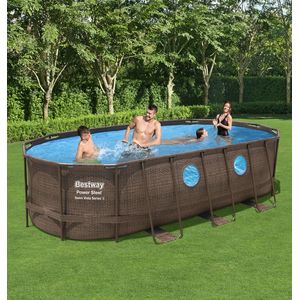 PISCINE BESTWAY POWER STEEL SWIM VISTA OVALE 5,49X2,74X1,22 TRESSEE