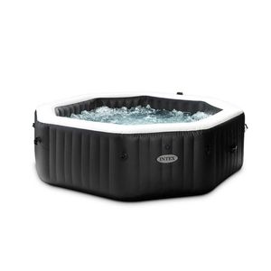 STRUCTURE SPA A BULLES + JETS GONFLABLE INTEX OCTO NOIR 4 PLACES