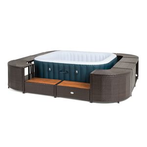 ENTOURAGE ROTIN MARRON SPA GONFLABLE 188X188CM