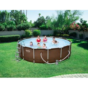 PISCINE TUBULAIRE BESTWAY POWER STEEL 4.27 X 1.07 IMITATION ROTIN