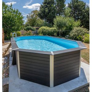 STRUCTURE PISCINE COMPOSITE MONCEAU 6.30 X 3.70M X1.20 AVEC ECLAIRAGE