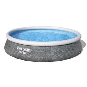 PISCINE FAST SET™ RONDE Ø3.96 X 0.84 M MOTIF ROTIN GRIS