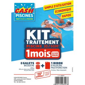 KIT TRAITEMENT PISCINE HORS-SOL 1 MOIS 30-60M3