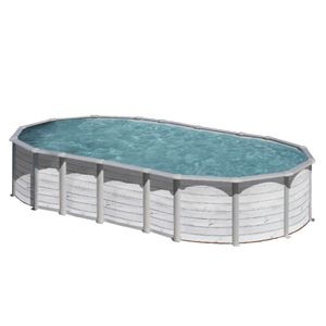 PISCINE ACIER 7,30X3,75 H 1,32 CERUSE SJF