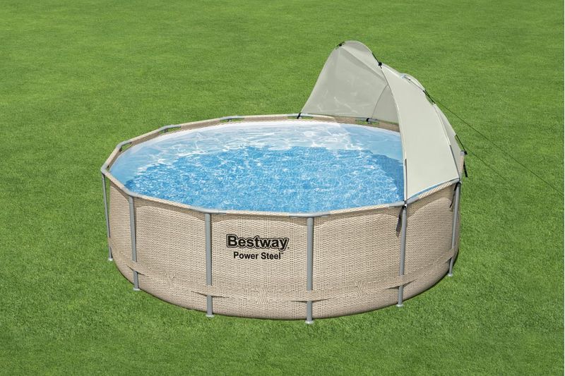 PISCINE-BESTWAY-POWER-STEEL-RONDE-396X107--ROTIN-BEIGE