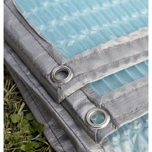 BACHE A BULLES PISCINE BOIS 500Μ HEXABULLE BLEU TRANSLUCIDE