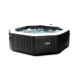 STRUCTURE SPA A BULLES + JETS GONFLABLE INTEX OCTO NOIR 6 PLACES