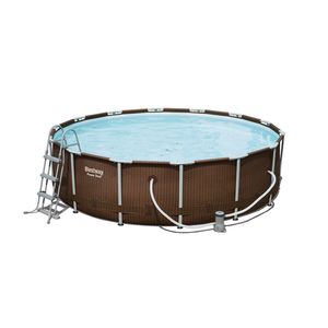 PISCINE TUBULAIRE BESTWAY POWER STEEL 4.27 X 1.07 IMITATION ROTIN