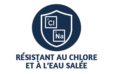 Résistant au chlore et à l'eau salée